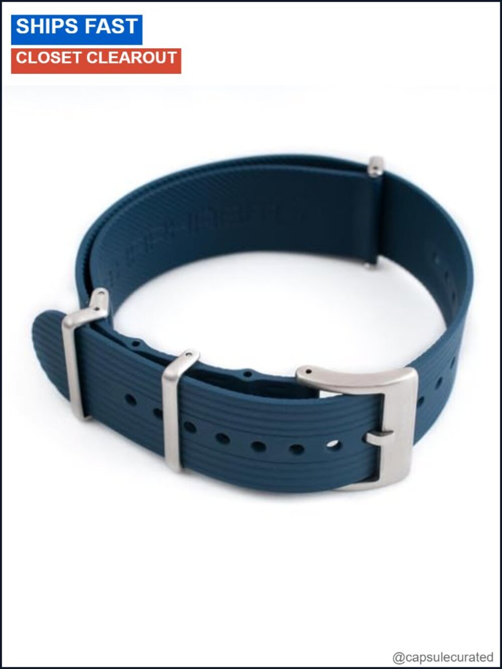 FKM Rubber Ribbed Military Style Dual Pass Strap Convert to Single Pass